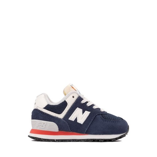 New Balance 574 Athletic Shoe - Baby / Toddler - Navy / Blast Red