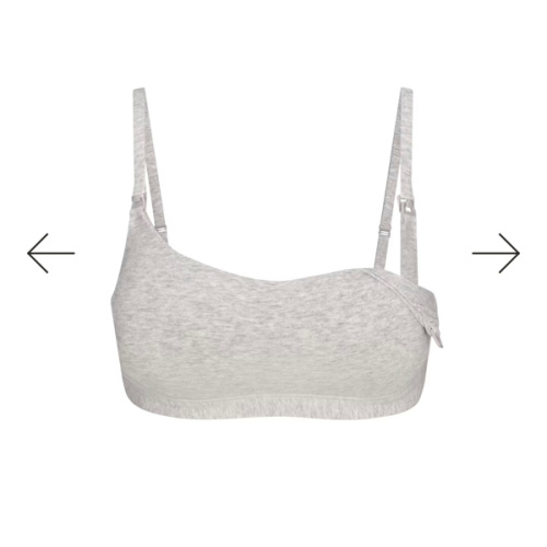 SKIMS MATERNITY NURSING SCOOP BRALETTE COTTON JERSEY | LIGHT HEATHER GREY