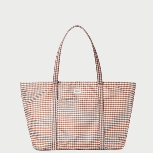 Dina Brown Gingham Travel Tote | Totes | Handbags