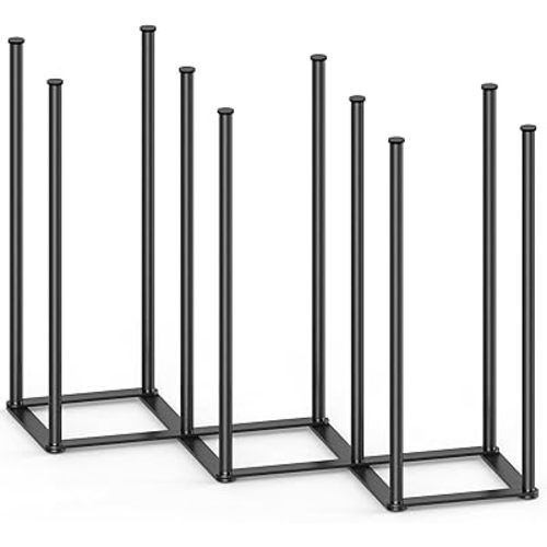 Foldable Baby Bottle Drying Rack-10 Poles Water Bottle Organizer for Cups,Travel Mugs,Silicone Bags- Collapsible Stainless Steel Bottle Rack Dryer (Gray)