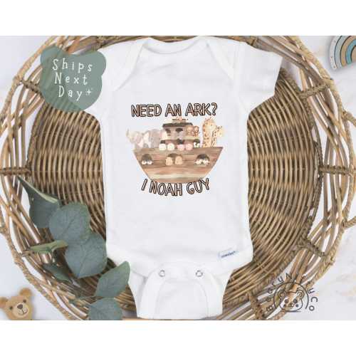 Cute Baby Need an Ark? I NOAH Guy Onesies® Brand, Noah’s Ark Baby Clothes, Baby Baptism Gift, Funny Religious Bodysuit for Newborns