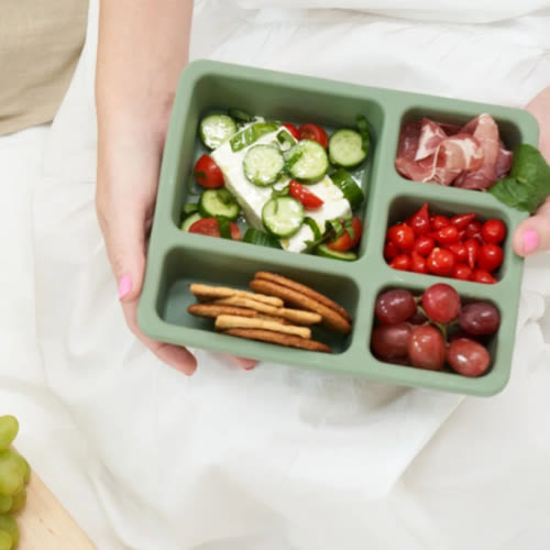Silicone Bento Box Solid Sage Green – Austin Baby Collection