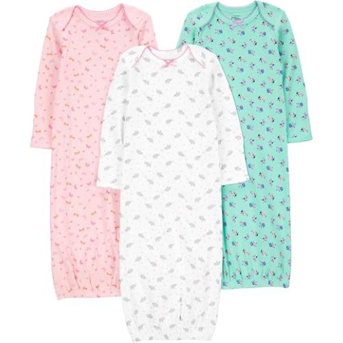 Simple Joys by Carter's Baby Girls' 3-pack Cotton Sleeper Gown