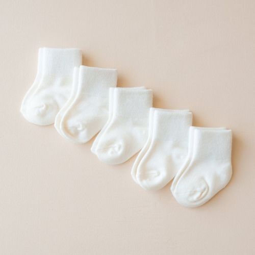 Kyte Baby Quarter Socks Combo 5-Pack in Cloud Cloud 6-12 months with Grips