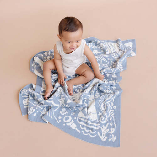 Organic Cotton Blanket Nautical Baby Shower Gift – The Blueberry Hill