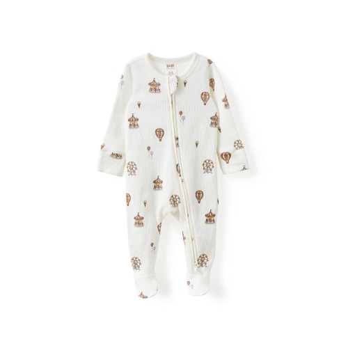 Organic Pointelle Zip All In One Romper, Newborn
