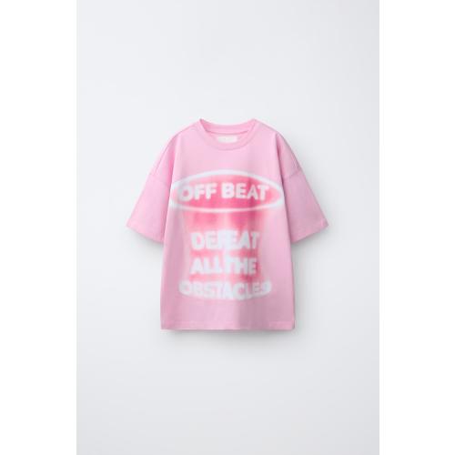 SPRAY PRINT T-SHIRT - Pink | ZARA United States