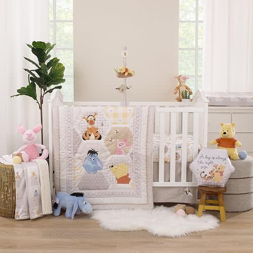 NoJo Disney Winnie The Pooh Hugs and Honeycombs Plush Musical Mobile with Bee Hive, Bees, Pooh Bear and Tree Branch