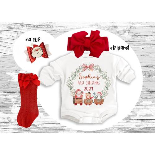 Christmas baby Outfit, 1st Christmas super soft cozy warm sweatsuit Christmas baby Girl  Retro Christmas outfit, Merry Christmas Romper