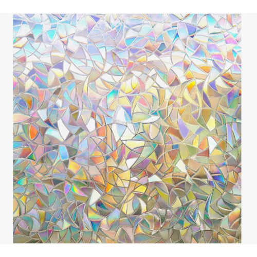 Amazon.com: rabbitgoo Rainbow Window Privacy Film, Stained Glass Cling, 23.6" x 78.5" | Decorative Static Sticker, Non-Adhesive Reusable Window Tint, Heat Control UV Blocking Coverings for Home Doors, Living Room