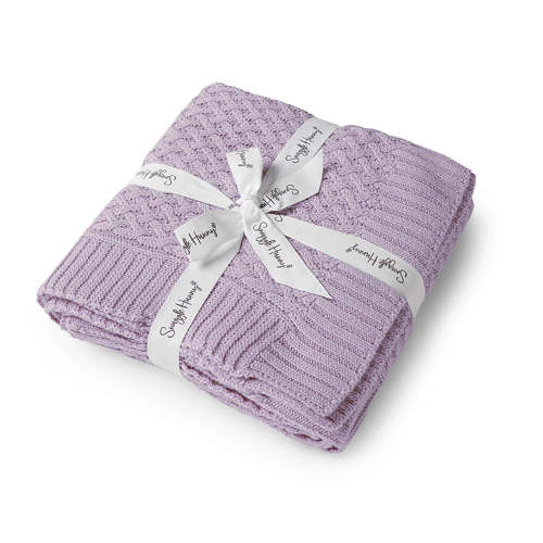 Diamond Knit Organic Cotton Baby Blanket | Lavender | Snuggle Hunny