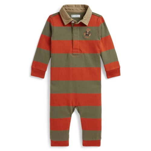 Kids' Polo Bear Stripe Jersey Coverall