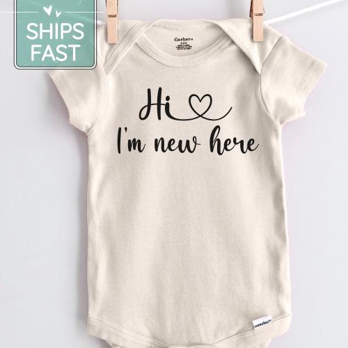 New Here Baby Onesie®, New Baby Gift, Pregnancy Announcement Onesie®, I'm New Here Bodysuit for New Baby, Shower Onesie Gift for New Baby