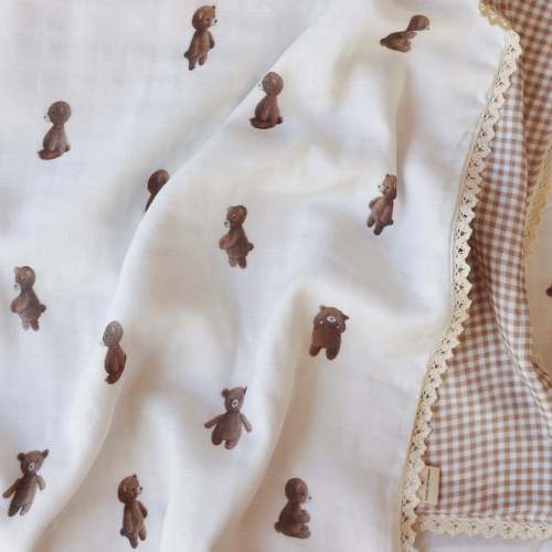 Heirloom Teddy Bear Baby Blanket Australia | Organic Cotton & Vintage Charm – Fledge and Thread