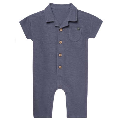 Modern Moments by Gerber Baby Boy Long Leg Slouch Henley Romper, Sizes 0/3 Months - 24 Months