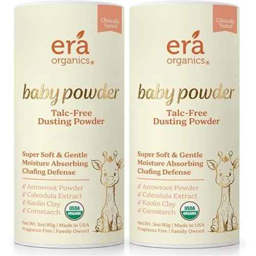 Talc-Free Organic Baby Powder - Non-Toxic Dusting Powder for Baby & Body