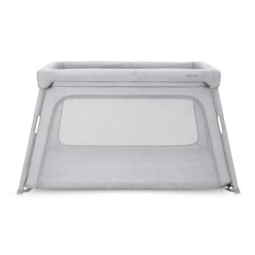 Newton Baby Compact Travel Crib & Play Yard | Breathable & Washable Mattress, Foldable Carry-On Size, Backpack Straps, Grey, Newton Bassinet Attachment NOT Included or Compatible