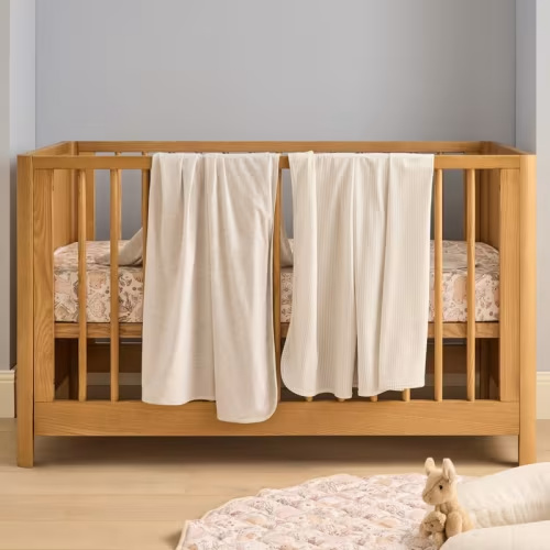 Adairs Kids - Organic Cotton Jersey Grey Marle Stripe Swaddles Pack of 2 | Adairs