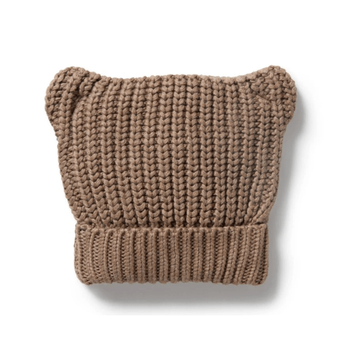 Coco Speckle Organic Knitted Bear Hat