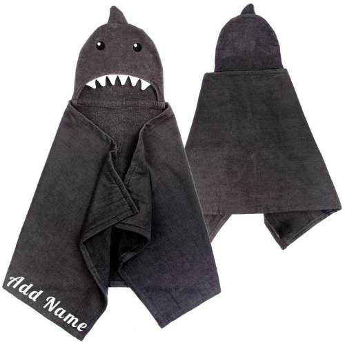 Personalized Embroidered Hooded Towel - Shark 24" x 48" sold by Cozy Critter Corner | SKU 1363175026 | Printerval