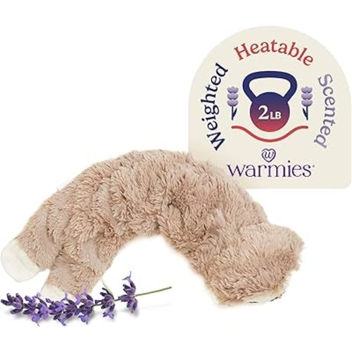 warmies Microwavable Neck & Shoulder Wrap - Heating & Cooling Plush Pad for Calming Relaxation - Weighted & Heated Neck Warmer with Scented Lavender - Microwave Heat Pad for Aches & Pain – Sloth