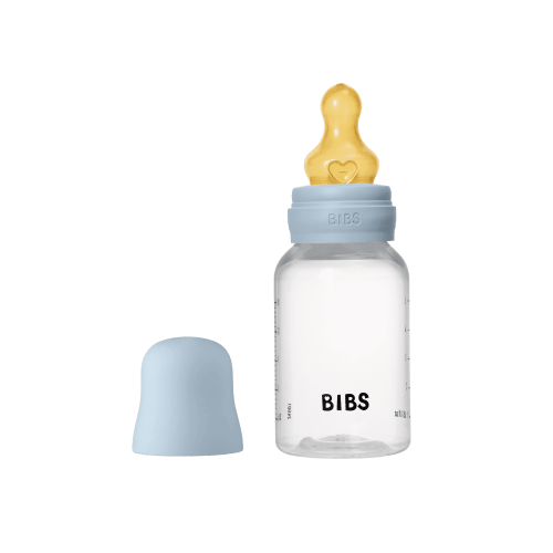 BIBS Baby Bottle with Slow Flow Latex Nipple, Baby Blue, 5 oz, 1 Each