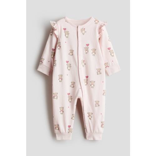 RUFFLE-DETAIL COTTON PAJAMA JUMPSUIT