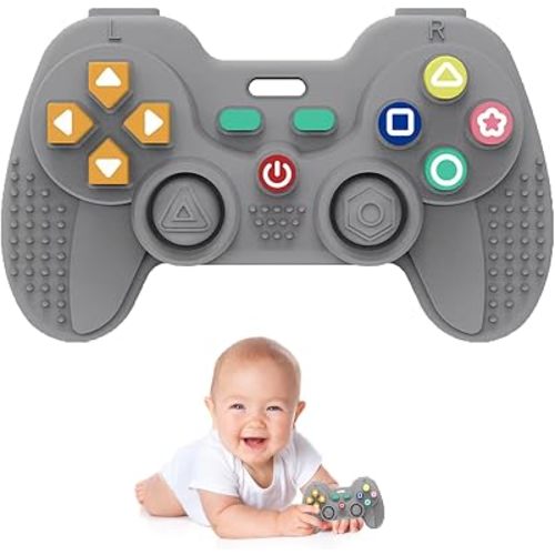 Hooku Silicone Teething Toys for Babies 0-6 Months, Teethers for Babies 6-12 Months, Remote Teether for Baby, Sensory Toys for Babies, Baby Chew Toys
