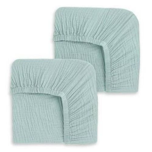 HALO 2pk 100% Organic Muslin Crib Fitted Sheets - Calm Sage