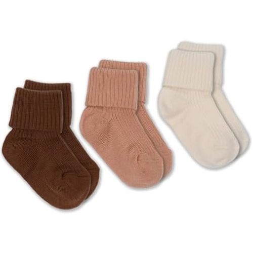 Woolino Baby Wool Socks from, Washable Merino Wool Toddler Children Socks, 0-6 Months, Cork (Pack of 3)