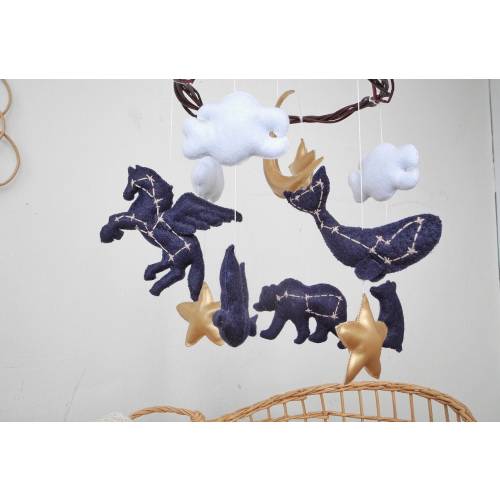 Felt Constellation Baby Mobile: Space Nursery Decor