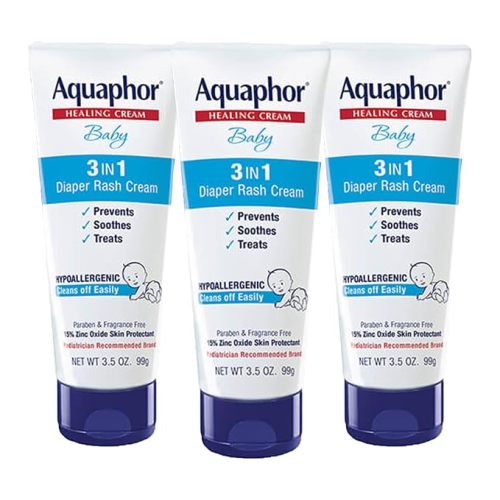 Aquaphor Baby Diaper Rash Cream with Zinc Oxide, Multipack, 3 x 3.5 OZ