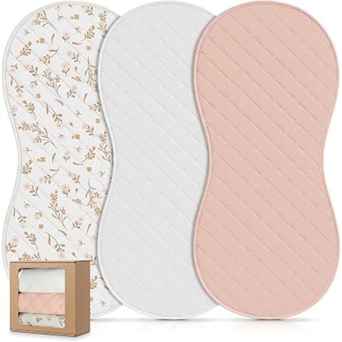 Moukeren Quilted Thicker Changing Pad Liners,Soft Color,Greenery
