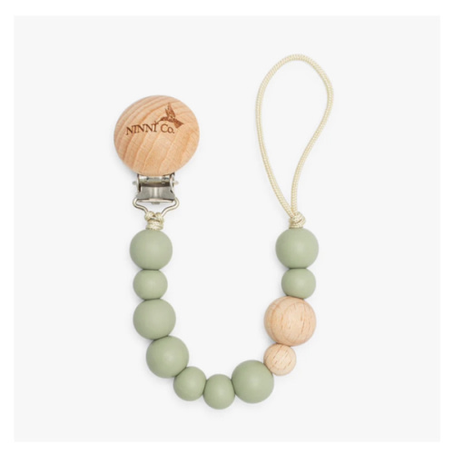 Ninni Co. Olive Green Pacifier Clip