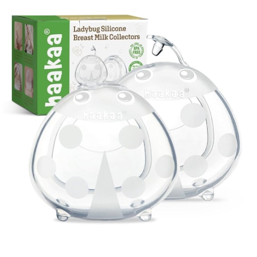 haakaa Ladybug Milk Collector Wearable Milk Collector Ladybug Breastmilk Collector Breastfeeding Milk Catchers Breast Milk Savers 2.5oz/75ml 2 PCS