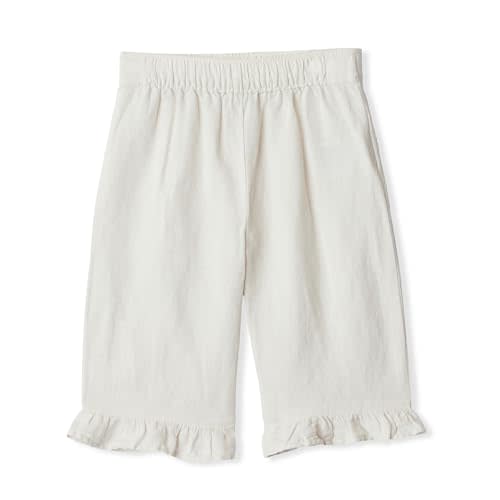 Amazon Essentials x Sofia Grainge Toddlers and Baby Girls' Cotton Linen Wide Leg Pull-on Pant with Ruffles