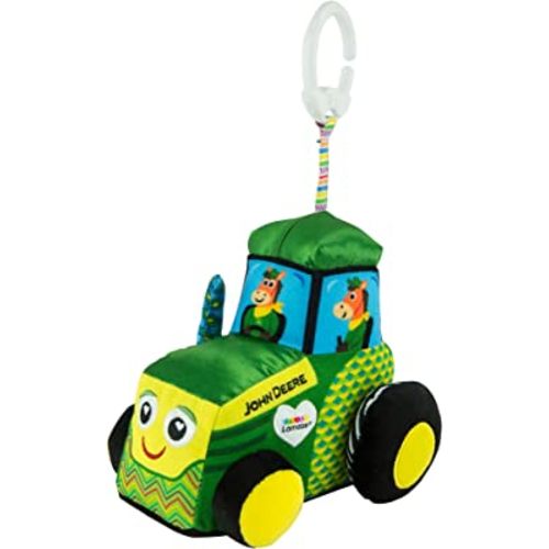 Lamaze John Deere Tractor Car Seat and Stroller Toy - Soft Baby Hanging Toys - Baby Crinkle Toys with High Contrast Colors - Baby Travel Toys Ages 0 Months and Up
