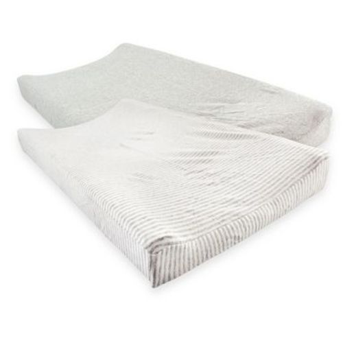 Touched by Nature Baby Organic Cotton Changing Pad Cover, Heather Gray, One Size