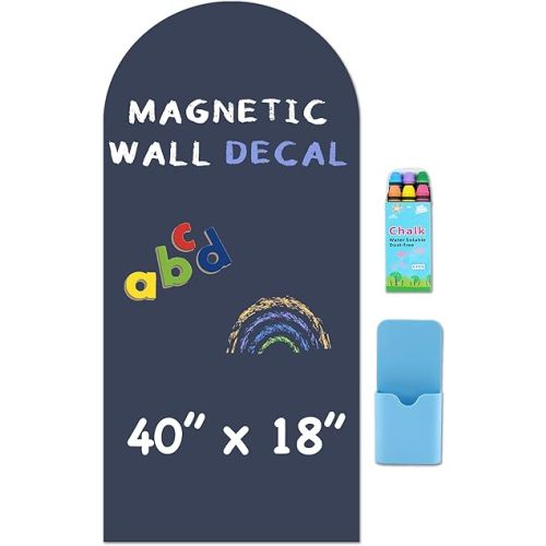 Arch Magnetic Wall Decal - 40" x 18" Matte Finish Chalkboard Sticker for Wall - Magnetic Board for Playroom, Home Classroom(Navy Blue)