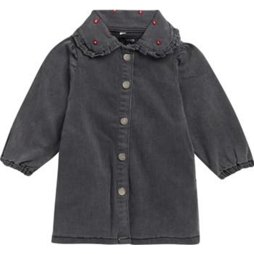Emrboidered Flower Long Sleeve Denim Dress