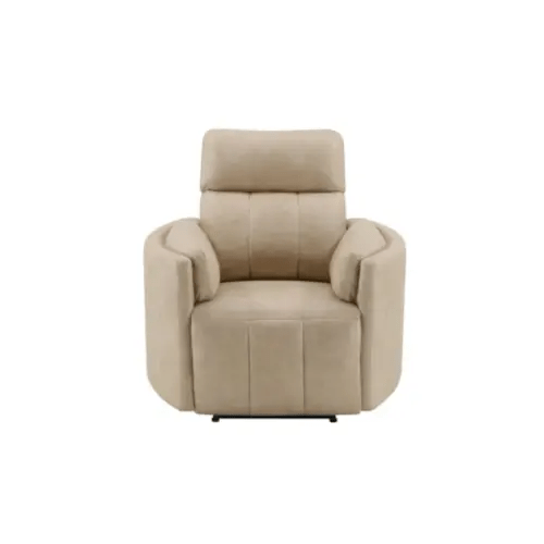 Elison Motion Glider Recliner W/ Swivel Dark Beige Polish Microfiber