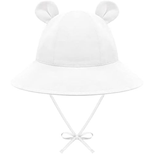 Baby Sun Hat Toddler Hats for Boys Girls Infant Sun Hat Baby Girl Hats with Bear Ears Wide Brim UPF 50+ Beach Hat