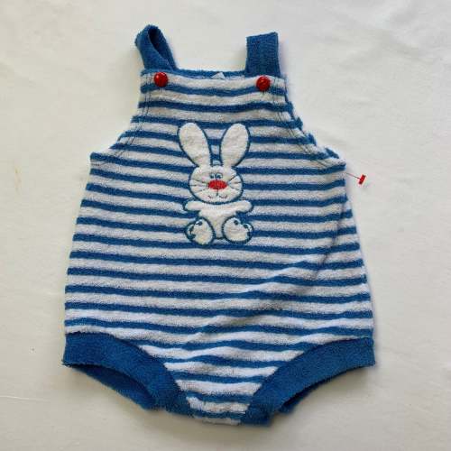 Vintage Bunny Striped Romper 3 months