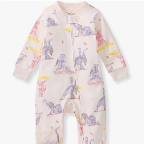 Burt's Bees Baby Girls' Organic Cotton Sleep and Play Footed Pajamas