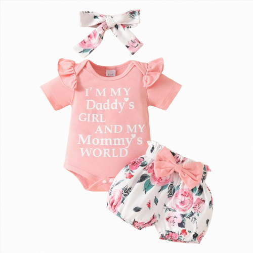 Leey-World Short Sleeve Onesies Girl Baby Onsies Solid Baby Bodysuit Romper Blank for Girls Baby Girl Clothes(Pink,0-3 Months)