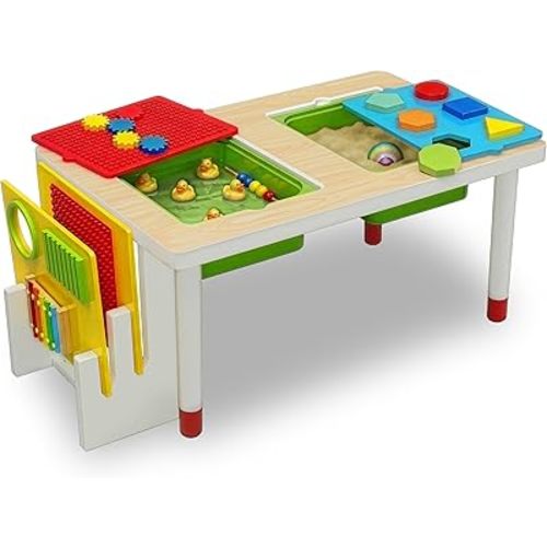 Play and Learn Sensory Table for Kids, White/Primary