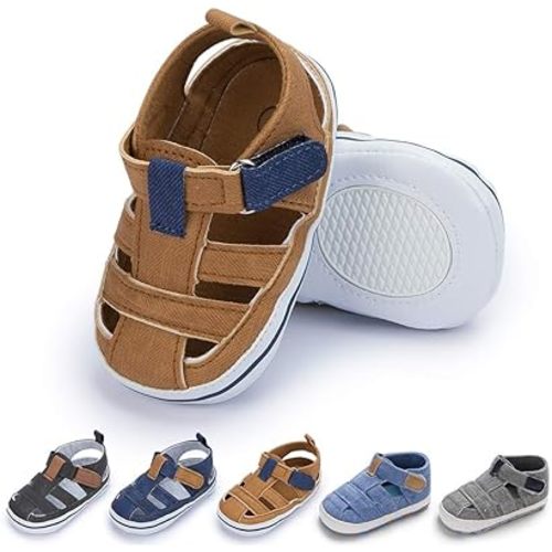 Meckior Baby Infant Boy Girl Sandals Newborn Non-Slip Soft Rubber Sole Sandals for Baby Boys Open-Toe Outdoor Casual Summer First Walkers Shoes