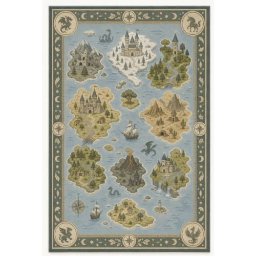 Fantasy Map Kids Rug