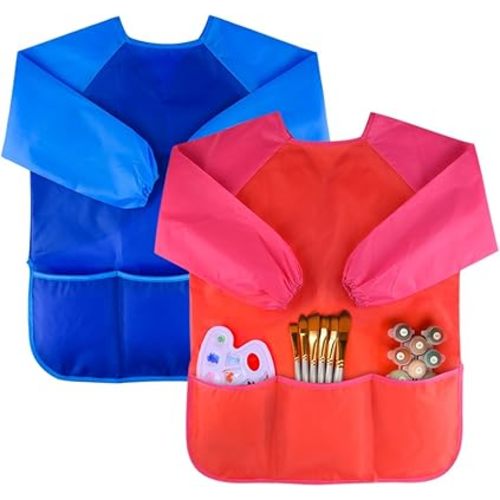 KUUQA Waterproof Children Art Smock Kids Art Aprons, Painting Supplies (Paints and brushes not included)