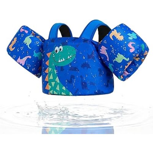 Gogokids Toddler Swim Vest for Kids 24-66 lbs, Swimming Pool Floats Vest[CPC Certified & Adjustable Fit] Toddler Arm Floaties Swim Jacket Water Wings for Beach Puddle Pool Jumper Boys Girls 1-6 Years
